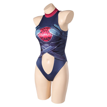 Susan Storm Women Blue One-piece Malice Swimsuit Cosplay Costume Outfits Halloween Carnival Suit